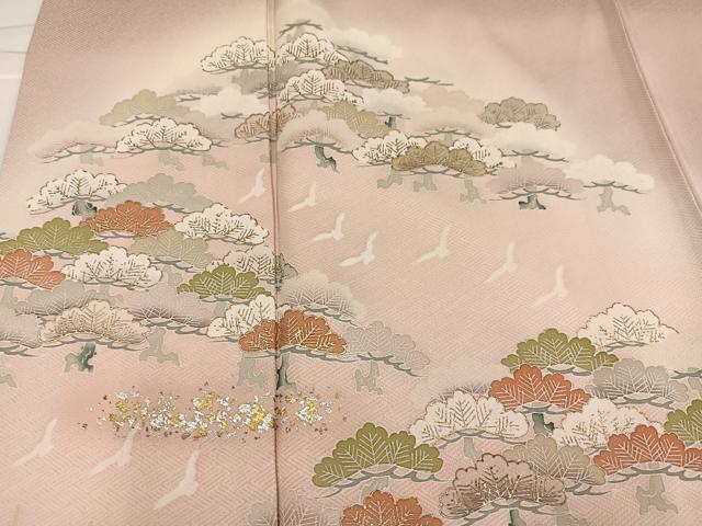 平和屋着物●訪問着　友禅　浜松舟文　暈し染め　金銀彩　正絹　逸品　AABJ7186ph