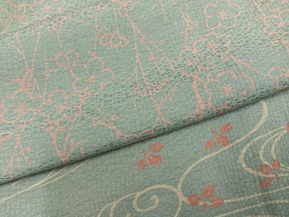 平和屋着物●訪問着　流水枝花文　正絹　逸品　AABJ7196ph