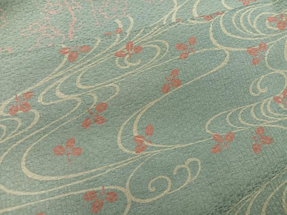 平和屋着物●訪問着　流水枝花文　正絹　逸品　AABJ7196ph