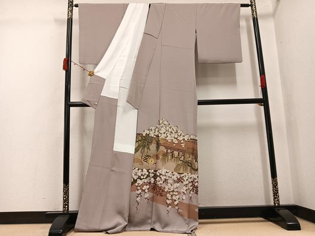 平和屋着物●豪華色留袖　立波草花文　金彩　さが美扱い　正絹　逸品　AABJ7198ph