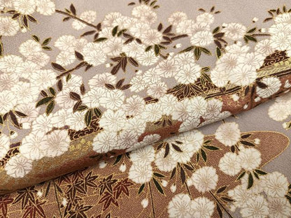 平和屋着物●豪華色留袖　立波草花文　金彩　さが美扱い　正絹　逸品　AABJ7198ph