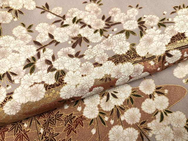 平和屋着物●豪華色留袖　立波草花文　金彩　さが美扱い　正絹　逸品　AABJ7198ph