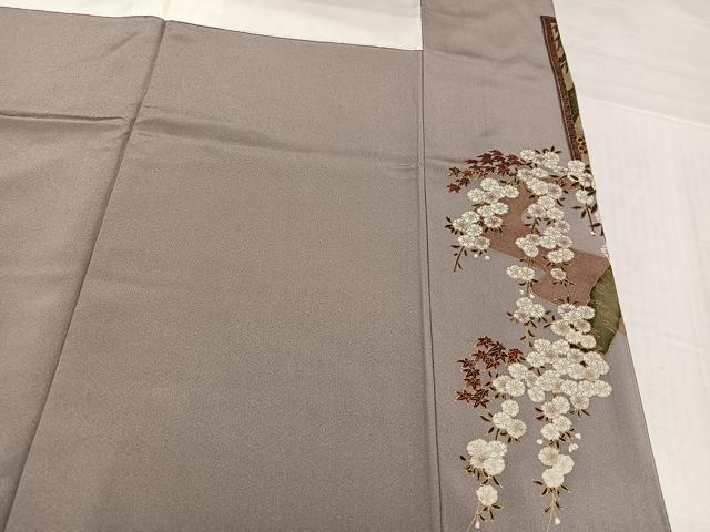 平和屋着物●豪華色留袖　立波草花文　金彩　さが美扱い　正絹　逸品　AABJ7198ph