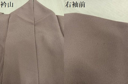平和屋着物●洗える最高級着物　＜英＞はなぶさ謹製　色無地　胡桃染色　洗える着物　AABJ7199ph