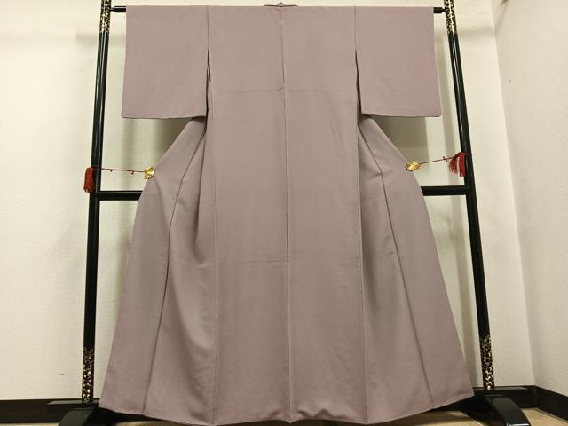 平和屋着物●洗える最高級着物　＜英＞はなぶさ謹製　色無地　胡桃染色　洗える着物　AABJ7199ph