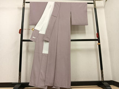 平和屋着物●洗える最高級着物　＜英＞はなぶさ謹製　色無地　胡桃染色　洗える着物　AABJ7199ph