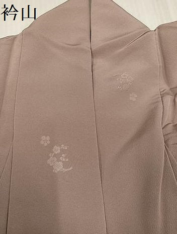 平和屋着物●本加賀友禅作家　柿本市郎監修　色無地　梅笹地紋　白茶色　やまと誂製　正絹　逸品　AABJ7208ph