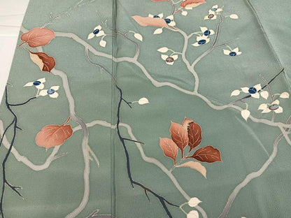 平和屋着物●訪問着　友禅　作家物　枝花文　正絹　逸品　AABJ7209ph