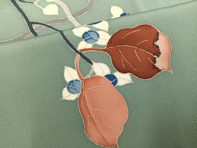平和屋着物●訪問着　友禅　作家物　枝花文　正絹　逸品　AABJ7209ph