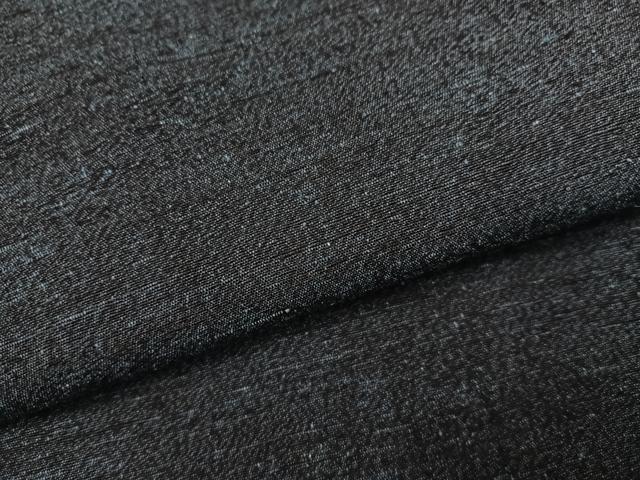 平和屋着物●男性　結城紬　藍鉄色　正絹　逸品　AABJ7210ph