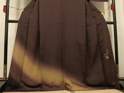 平和屋着物●色留訪問着　霞文　一乃倉　燿変纐纈　暈し染め　正絹　逸品　AABJ7211ph