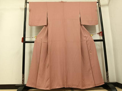 平和屋着物●本草木染作家　瑞鳳　色無地　水柿色　正絹　逸品　AABJ7214ph