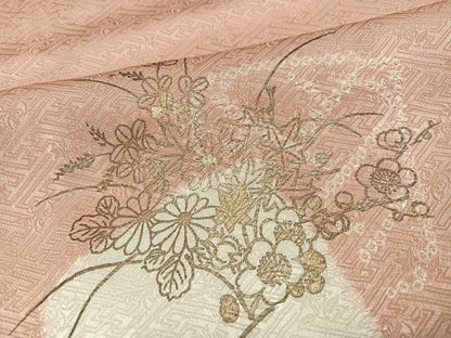 平和屋着物●創業460年・千總　訪問着　駒刺繍　絞り　草花文　金彩　高島屋扱い　正絹　逸品　AABJ7215ph
