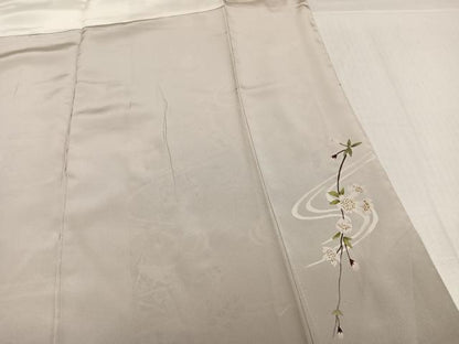 平和屋着物●訪問着　友禅　草花文　金彩　鬼しぼ縮緬　正絹　逸品　AABJ7216ph