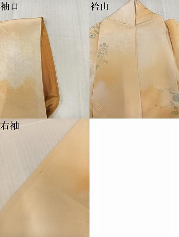 平和屋着物●上質な小紋　地紋起こし　草花文　暈し染め　正絹　逸品　AABJ7221ph