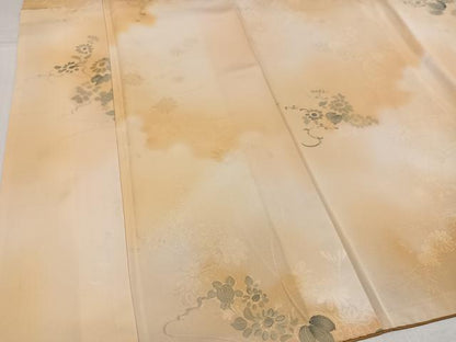 平和屋着物●上質な小紋　地紋起こし　草花文　暈し染め　正絹　逸品　AABJ7221ph