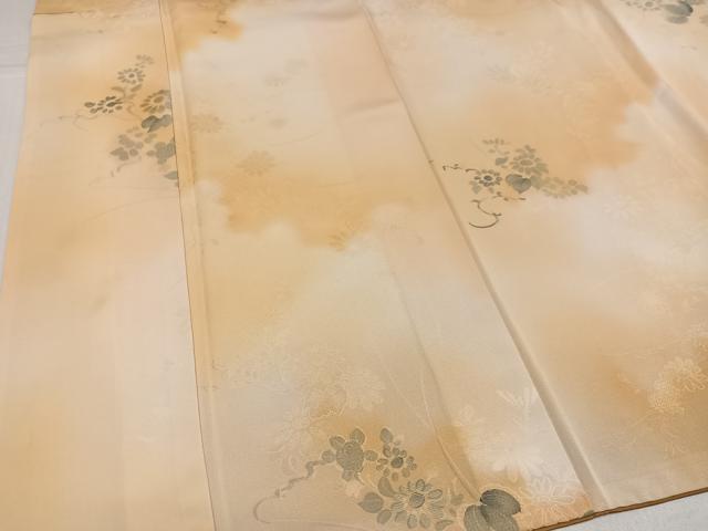 平和屋着物●上質な小紋　地紋起こし　草花文　暈し染め　正絹　逸品　AABJ7221ph
