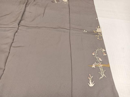 平和屋着物●訪問着　駒刺繍　花鳥楽器文　金彩　丹後ちりめん　仮絵羽　正絹　逸品　未使用　AABJ7222ph