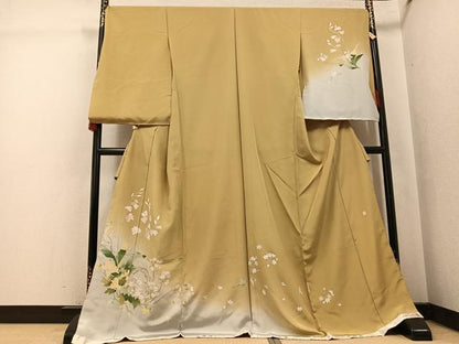 平和屋着物●訪問着　友禅　作家物　四季のしらべ　京舞夢　草花文　ぼかし染め丹後ちりめん　仮絵羽　正絹　逸品　未使用　AABJ7225ph