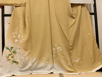 平和屋着物●訪問着　友禅　作家物　四季のしらべ　京舞夢　草花文　ぼかし染め丹後ちりめん　仮絵羽　正絹　逸品　未使用　AABJ7225ph