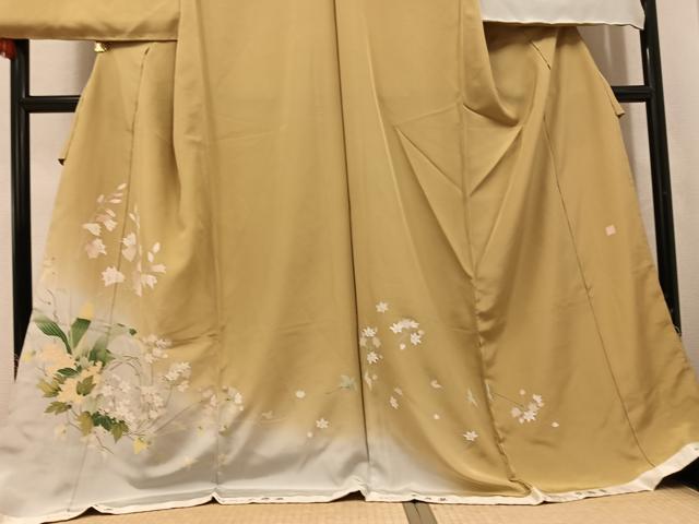 平和屋着物●訪問着　友禅　作家物　四季のしらべ　京舞夢　草花文　ぼかし染め丹後ちりめん　仮絵羽　正絹　逸品　未使用　AABJ7225ph