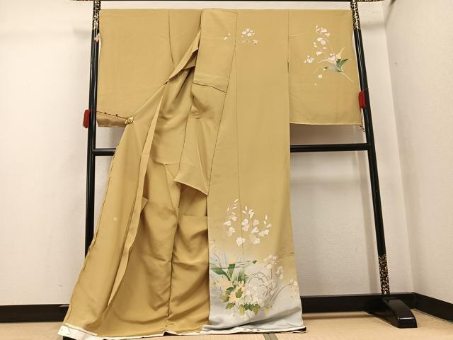 平和屋着物●訪問着　友禅　作家物　四季のしらべ　京舞夢　草花文　ぼかし染め丹後ちりめん　仮絵羽　正絹　逸品　未使用　AABJ7225ph