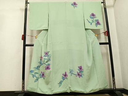 平和屋着物●訪問着　ろうけつ染　草花文　正絹　逸品　未使用　AABJ7230ph