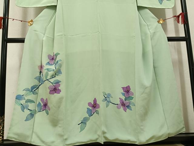 平和屋着物●訪問着　ろうけつ染　草花文　正絹　逸品　未使用　AABJ7230ph