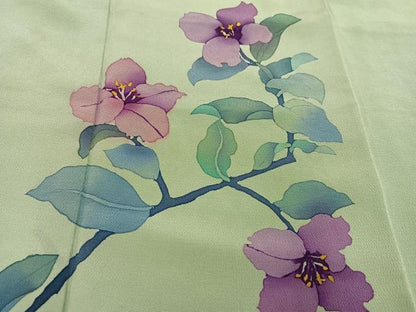 平和屋着物●訪問着　ろうけつ染　草花文　正絹　逸品　未使用　AABJ7230ph