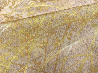 平和屋着物●訪問着　作家物　草花文　暈し染め　金銀彩　丹後ちりめん　仮絵羽　正絹　逸品　未使用　AABJ7232ph