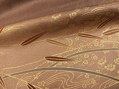 平和屋着物●訪問着　駒刺繍　流水草花文　暈し染め　金彩　正絹　逸品　未使用　AABJ7233ph