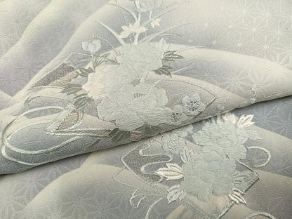平和屋着物●訪問着　刺繍　立波草花文　暈し染め　正絹　逸品　未使用　AABJ7235ph
