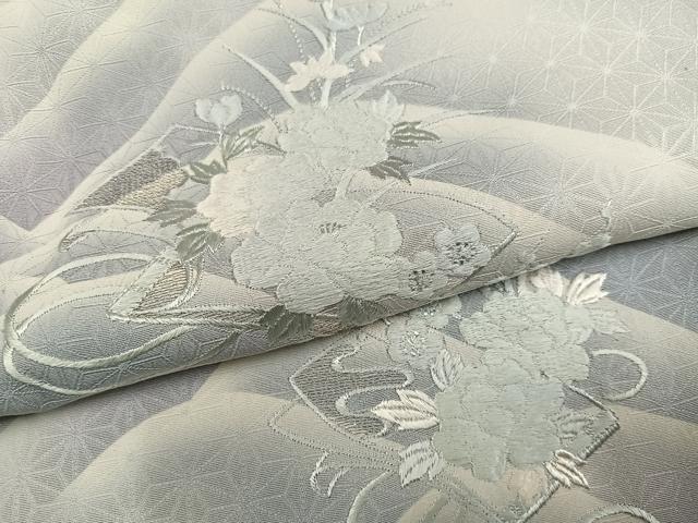 平和屋着物●訪問着　刺繍　立波草花文　暈し染め　正絹　逸品　未使用　AABJ7235ph