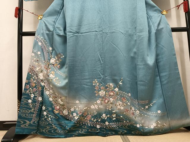 平和屋着物●訪問着　辻が花　暈し染め　金銀彩　正絹　逸品　AABJ7237ph