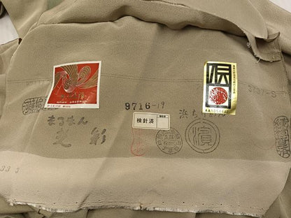 平和屋着物●名匠・初代由水十久師事 本加賀友禅作家 竹内銀風 訪問着 草花文 暈し染め 浜ちりめん 仮絵羽 正絹 逸品 未使用 AABJ7239ph