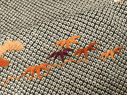 平和屋着物●訪問着　絞り　刺繍　松竹梅草花文　正絹　逸品　AABJ7242ph