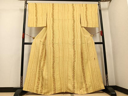 平和屋着物●上質な小紋　作家物　絞り　花唐草文　正絹　逸品　AABJ7243ph