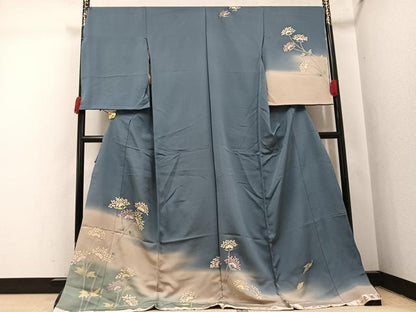 平和屋着物●訪問着　桂三郎好み　色舞袖　枝花文　暈し染め　金彩　仮絵羽　正絹　逸品　未使用　AABJ7247ph