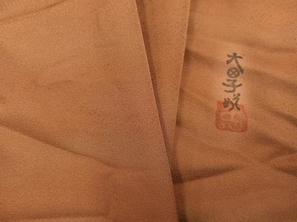 平和屋着物●虹色創家　本郷大田子　小紋　大田子そめ　霞文　暈し染め　正絹　逸品　AABJ7250ph