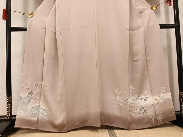 平和屋着物●豪華色留袖　友禅　枝花文　暈し染め　正絹　逸品　AABJ7251ph