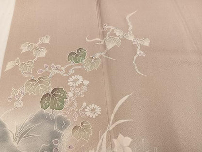 平和屋着物●豪華色留袖　友禅　枝花文　暈し染め　正絹　逸品　AABJ7251ph