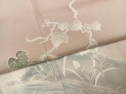 平和屋着物●豪華色留袖　友禅　枝花文　暈し染め　正絹　逸品　AABJ7251ph