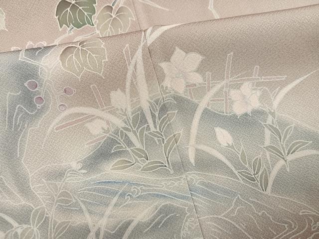 平和屋着物●豪華色留袖　友禅　枝花文　暈し染め　正絹　逸品　AABJ7251ph