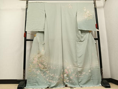 平和屋着物●訪問着　友禅　作家物　草花文　暈し染め　丹後ちりめん　仮絵羽　正絹　逸品　未使用　AABJ7253ph