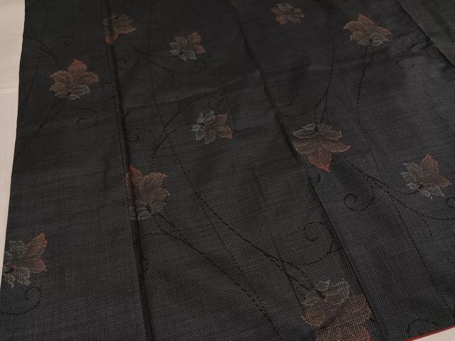 平和屋着物●本場大島紬　古代染色純泥染　カタス7マルキ　藍彩賛歌　更紗文　重田初子作　証紙付き　正絹　逸品　AABJ7261ph