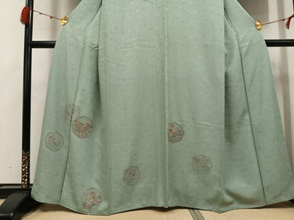 平和屋着物●訪問着　中国三大刺繍　汕頭刺繍　スワトウ刺繍　御所車花文　正絹　逸品　未使用　AABJ7262ph