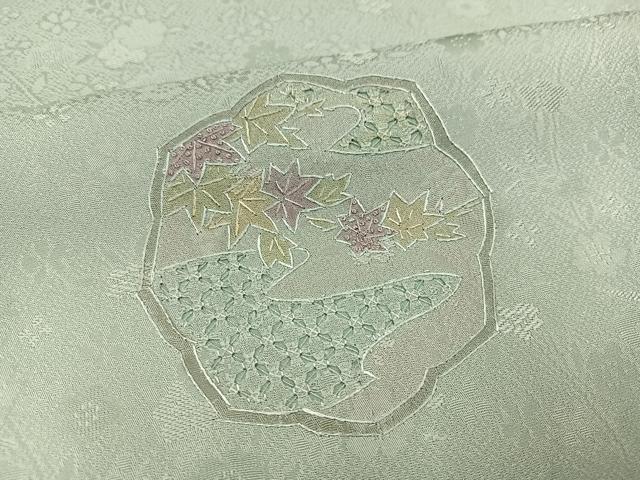 平和屋着物●訪問着　中国三大刺繍　汕頭刺繍　スワトウ刺繍　御所車花文　正絹　逸品　未使用　AABJ7262ph