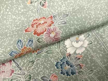 平和屋着物●上質な小紋　友禅　枝花文　正絹　逸品　AABJ7263ph