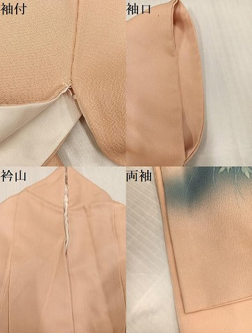 平和屋着物●訪問着　手描き　作家物　昭彦　草花文　暈し染め　正絹　逸品　AABJ7265ph