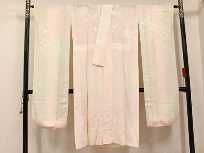 平和屋着物●振袖用長襦袢　無双仕立て　花地紋　暈し染め　正絹　逸品　AABJ7266ph